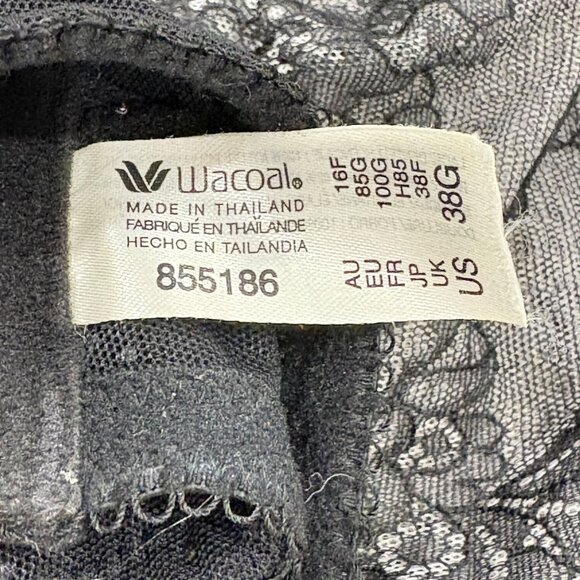 Wacoal Retro Chic 855186 Black Lace Wireless Bra US 38G Sheer Mesh - Picture 5 of 5